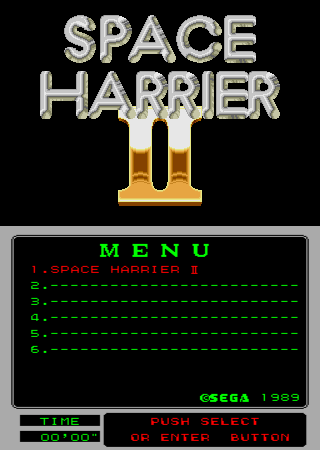 Space Harrier II (Mega-Tech) Title Screen
